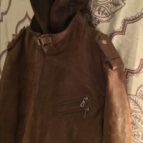 Flavor- hooded leather “Bomber style” men’s coat. - Picture 7 of 11